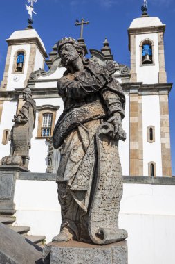 Matosinhos 'u İsa' nın Sığınağı. Ezequiel, Brezilyalı heykeltıraş Aleijadinho 'nun peygamberi. UNESCO Dünya Mirası Alanı. Kongonhalar Campo, Minas Gerais, Brezilya