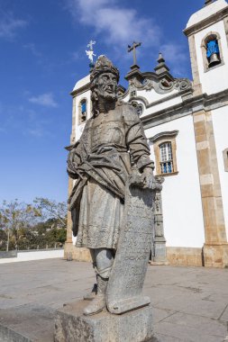 Matosinhos 'u İsa' nın Sığınağı. Joel, Brezilya heykeltraşı Aleijadinho 'nun peygamberi. UNESCO Dünya Mirası Alanı. Kongonhalar Campo, Minas Gerais, Brezilya