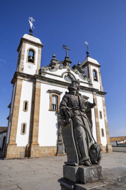Matosinhos 'u İsa' nın Sığınağı. Jonas, Kahin Brezilyalı Heykeltıraş Aleijadinho. UNESCO Dünya Mirası Alanı. Kongonhalar Campo, Minas Gerais, Brezilya