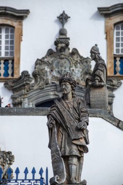 Matosinhos 'u İsa' nın Sığınağı. Jeremias, Brezilya heykeltıraşı Aleijadinho 'nun peygamberi. UNESCO Dünya Mirası Alanı. Kongonhalar Campo, Minas Gerais, Brezilya