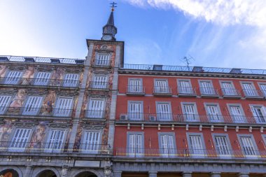 Madrid 'in merkezinde bulunan Plaza Mayor (Ana Meydan) manzarası