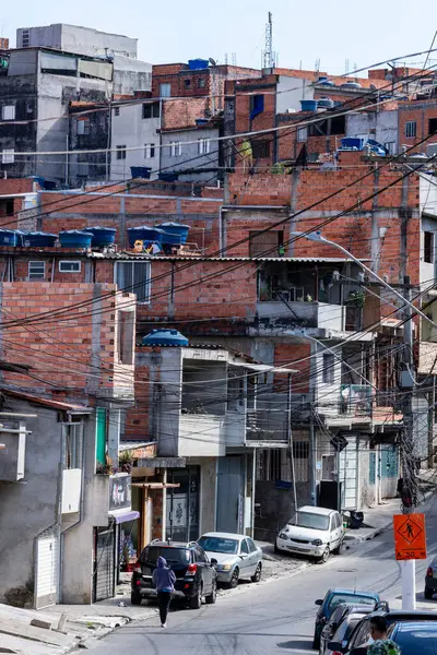 stock image View of favela buildings, poor neighborhood of Osasco, peripheral city of Sao Paulo, Brazil