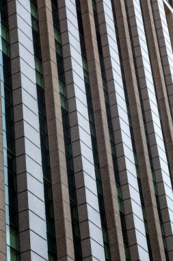 Sao Paulo, Brezilya 'daki Paulista Bulvarı' ndaki ofis binasının soyut cephesi..