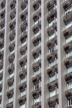 Sao Paulo, Brezilya 'daki Paulista Bulvarı' ndaki ofis binasının soyut cephesi..