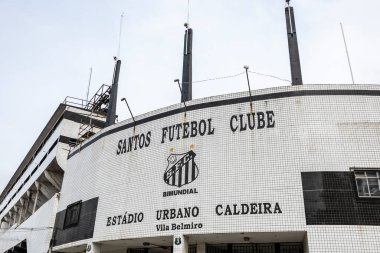 Santos, Sao Paulo state, Brazil - set, 21, 2024 - Facade of Urbano Caldeira stadium, known as Vila Belmiro. Soccer stadium of Santos Futebol  Clube clipart