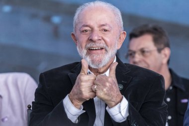 Osasco, Sao Paulo, Brezilya - 5 Temmuz 2022: Brezilya Cumhurbaşkanı Luiz Incio Lula da Silva, Brezilya 'nın Osasco kentindeki UNIFESP' nin (Sao Paulo Federal Üniversitesi) açılışında konuşma yaptı.