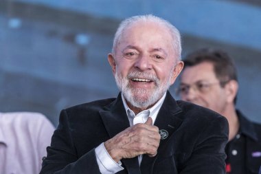 Osasco, Sao Paulo, Brezilya - 5 Temmuz 2022: Brezilya Cumhurbaşkanı Luiz Incio Lula da Silva, Brezilya 'nın Osasco kentindeki UNIFESP' nin (Sao Paulo Federal Üniversitesi) açılışında konuşma yaptı.