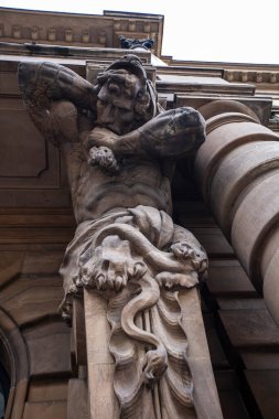 Sao Paulo, Brazil - dec, 2024: Detail of the majestic facade of the Municipal Theater, the main opera house in Brazil and one of the city's landmarks. clipart