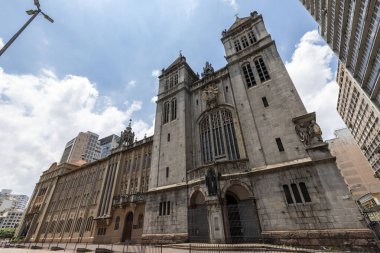 Facade of Monastery of  St. Benedict whit Abbey of Our Lady of the Assumption in Sao Paulo city, Brazil clipart