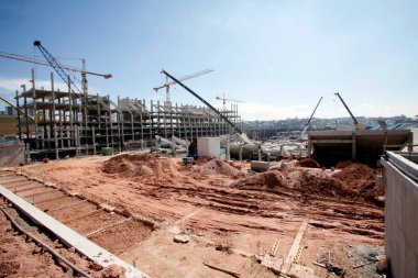 Brezilya 'nın Sao Paulo şehrindeki sivil inşaatın panoramik görüntüsü