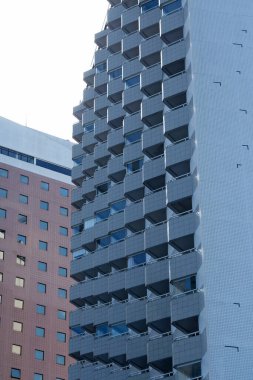 Brezilya 'nın Sao Paulo eyaletinin kıyısındaki Santos şehrinin modern mimarisi.