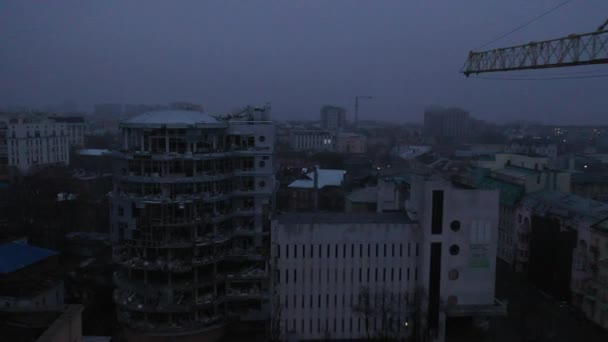 Kharkiv Ukraine December 2022 Destroyed Building Regional Council Kharkiv Region — Video Stock