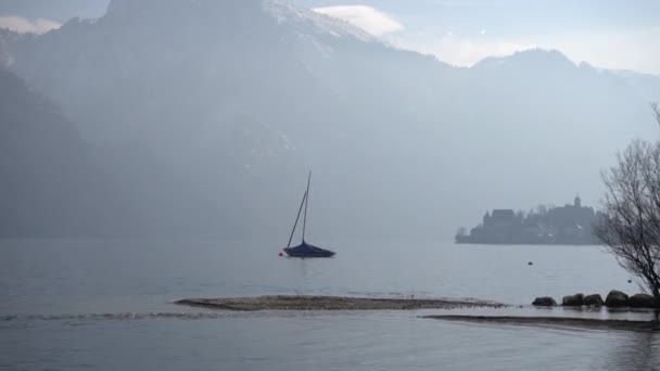 Aueck Traunkirchen Avusturya Mart 2023 Güzel Şehir Manzarası Mountain Gölü — Stok video