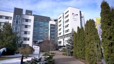 Kyiv, Ukrayna - Mart 2023: Kalp Enstitüsü Ambulansı. Enfarktüs ekibinin tıbbi aracı.