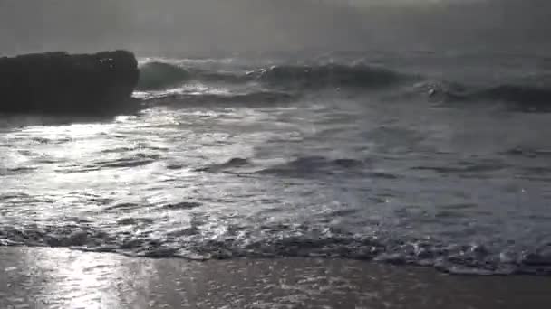 Praia Magoito Sintra Portugalia Marzec 2023 Widok Ocean Skały Piasek — Wideo stockowe
