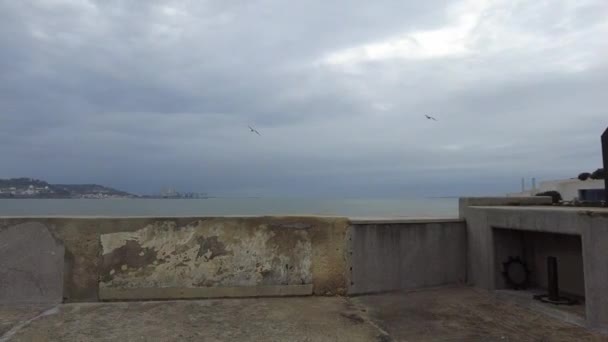 Portugal Lisbon March 2023 View Fort Great Success Exhibits Museum — Stock Video