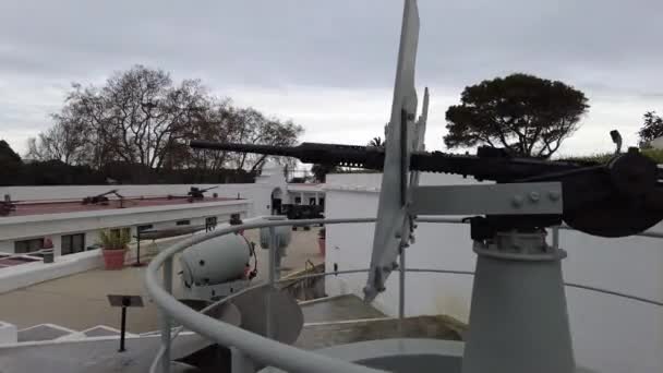 ポルトガル リスボン 2023年3月16日 大成功の砦の眺めは 博物館で展示されています 博物館の軍事機器 Forte Bom Success — ストック動画