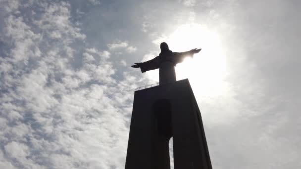 리스본 포르투갈 March 2023 View Christ King Almada Statue 그리스도 — 비디오