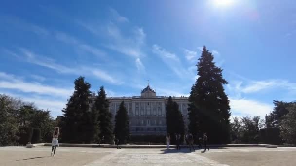 Vista Jardim Frente Palácio Real Jean Pierre Dalera — Vídeo de Stock