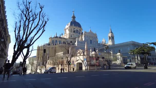 Madrid Espagne Mars 2023 Vue Cathédrale Almudena — Video