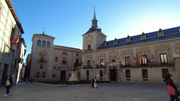 Espagne Madrid Mars 2023 Vue Des Rues Ville Anciennes Maisons — Video