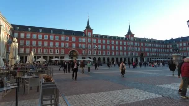 Spain Madrid March 2023 Walking Streets City Central Street People — 图库视频影像