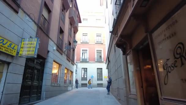 Spain Madrid March 2023 Walking Streets City Central Street People — Αρχείο Βίντεο