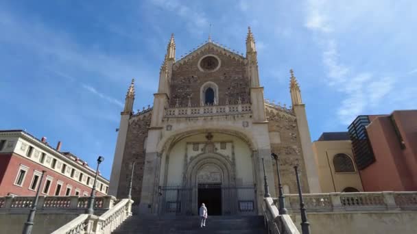 Spain Madrid March 2023 Royal Church Saint Jerome Iglesia San — Video Stock