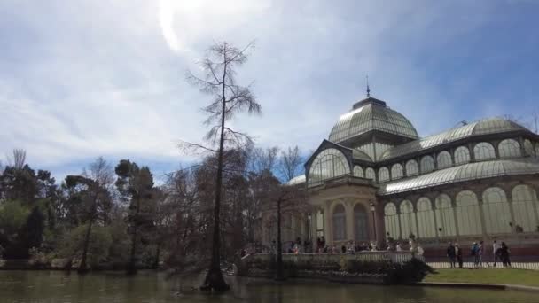Spain Madrid March 2023 View Park Glass Palace Palacio Cristal — ストック動画
