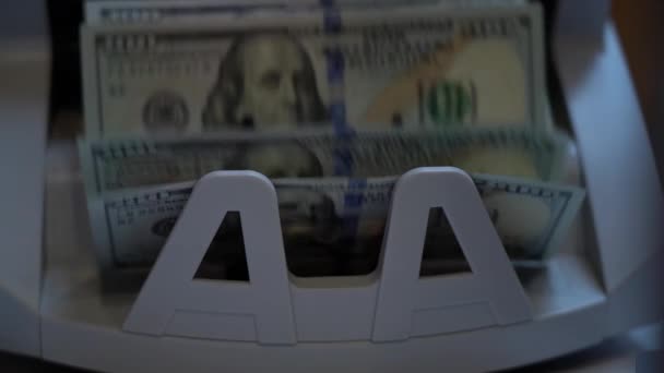 Compteur Billets Banque Machine Ukrainienne Comptage Des Billets Argent Américain — Video