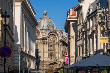 Bucharest, Romania - January 18, 2025: View of the Bucharest Chamber of Commerce and Industry building.  clipart