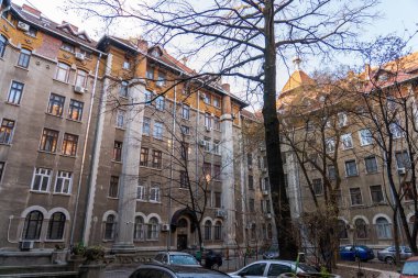 Bucharest, Romania, January 18, 2025: An old house in the city center. clipart