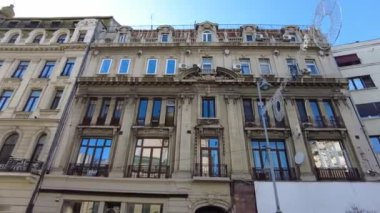 Bükreş, Romanya - 18 Ocak 2025: Grand Hotel du Boulevard manzarası 
