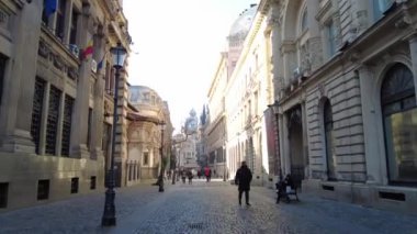 Bükreş, Romanya 18 Ocak 2025: MSK banka binası (Tasarruf ve Yatırımlar Evi)). 