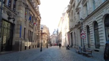 Bükreş, Romanya 18 Ocak 2025: MSK banka binası (Tasarruf ve Yatırımlar Evi)). 