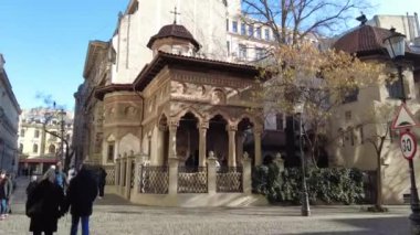 Bükreş, Romanya 18 Ocak 2025: Stavropoleos (Biserica Mnstirii 