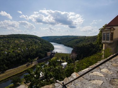 Znojmo, Czech Republic - August 10, 2025: Cityscape. Urban architecture. View of the dam.