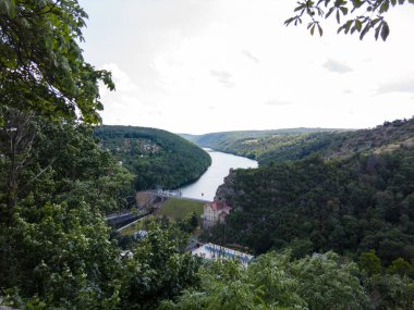 Znojmo, Czech Republic - August 10, 2025: Cityscape. Urban architecture. View of the dam.