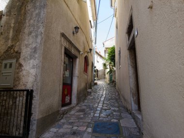 KRK Island, Croatia - April 19, 2025: Cityscape. Easter egg monument, Easter celebration.