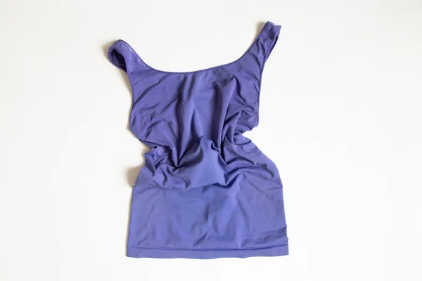 Thermo Shirt Niebieski Leży Białym Tle Ubrania — Zdjęcie stockowe