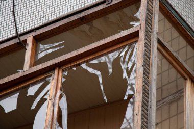 A house blown up by a Russian rocket in the city of Dnipro on Pobeda Street in Ukraine, War in Ukraine, a rocket attack on civilians in their homes