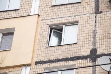A house blown up by a Russian rocket in the city of Dnipro on Pobeda Street in Ukraine, War in Ukraine, a rocket attack on civilians in their homes