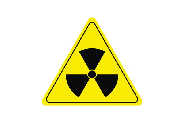 辐射标志黑色和黄色的白色背景特写 危险和辐射 关于辐射的警告标志 — 图库照片