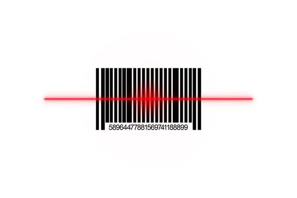 Código Barras Líneas Números Una Línea Roja Escaneo Código Sobre Fotos De Stock Sin Royalties Gratis