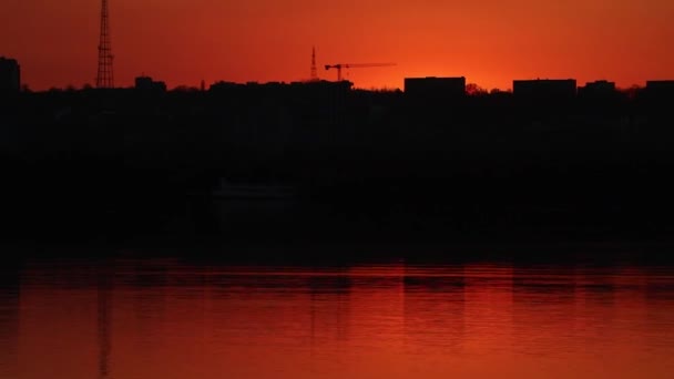 Dnieper City Sunset Dnieper River View Evening City Stock Footage