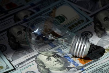 Parlak lamba gölgede dolarların üzerinde yatıyor, yüksek elektrik fiyatı, iş
