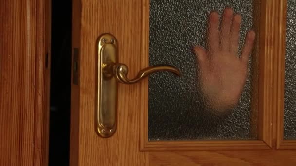 Mão Mulher Porta Apartamento — Vídeo de Stock