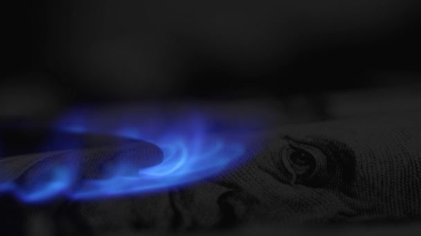 Gas Stove Dollars Background Burning Gas Dark Business Finance — Stock videók
