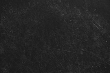 Plastik kesme tahtası, bıçak kesikleri, tahta çizikler, siyah beyaz fotoğraf