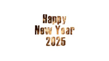 Beyaz arka plandaki savaştan önce Ukrayna 'da yeni yıl havai fişeklerinin dokusunda 2025 yeni yılın kutlu olsun.